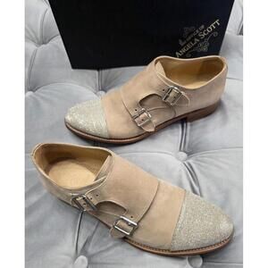 The Office Of Angela Scott Mr Colin Dbl Monk Strap Cap Toe Womens Shoes 38.5 8.5